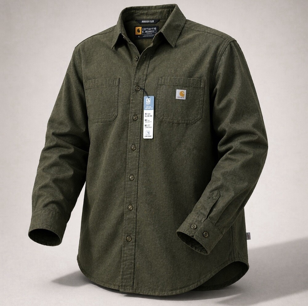 Carhartt Women’s Rugged Flex Relaxed Fit Size Medium Flannel Long Sleeve Tun